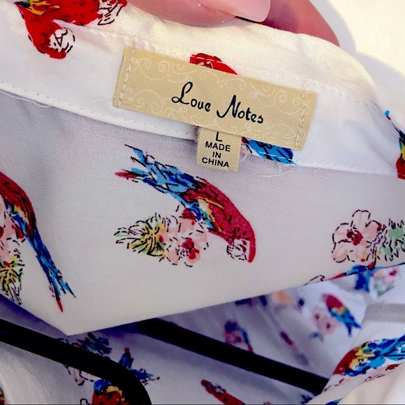 Tropical Button Up Crop Top - Picture 2 of 2